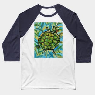 Swimming Slider Turtle Baseball T-Shirt